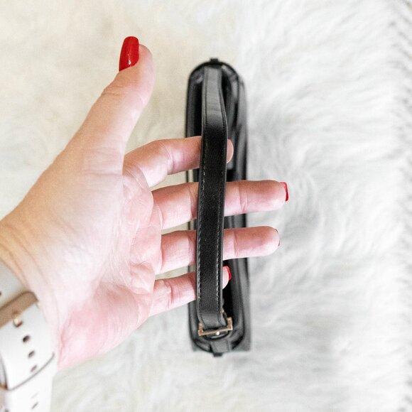 H&M Black Mini Shoulder Bag | Belt Detail | Gold Hardware | Top Zip - Picture 8 of 12